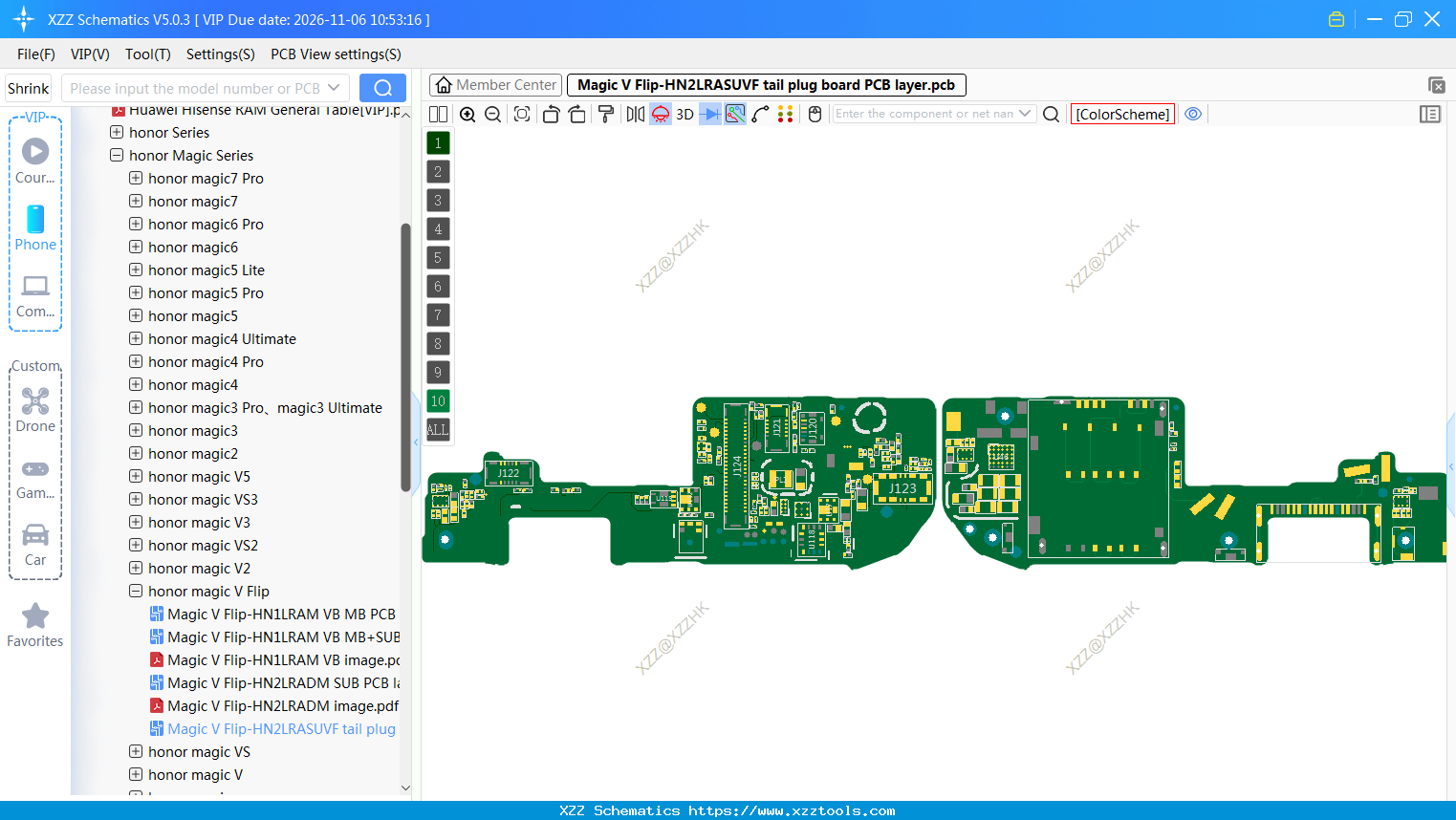Magic V Flip-HN2LRASUVF Tail Plug Board PCB Layer